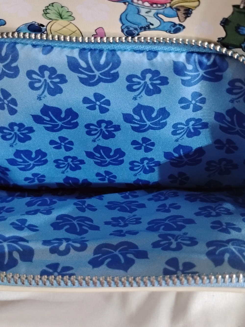 Loungefly Cream and Blue Stitch Snacktime Pattern Kids Mini Backpack - Picture 7 of 7